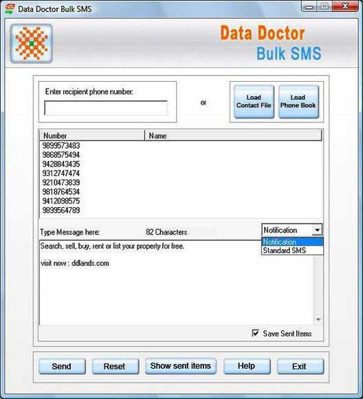 Computer to Mobile Bulk SMS Software screen shot