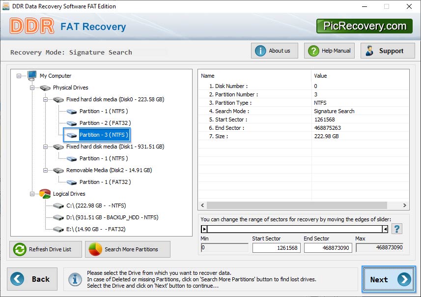 Select partition